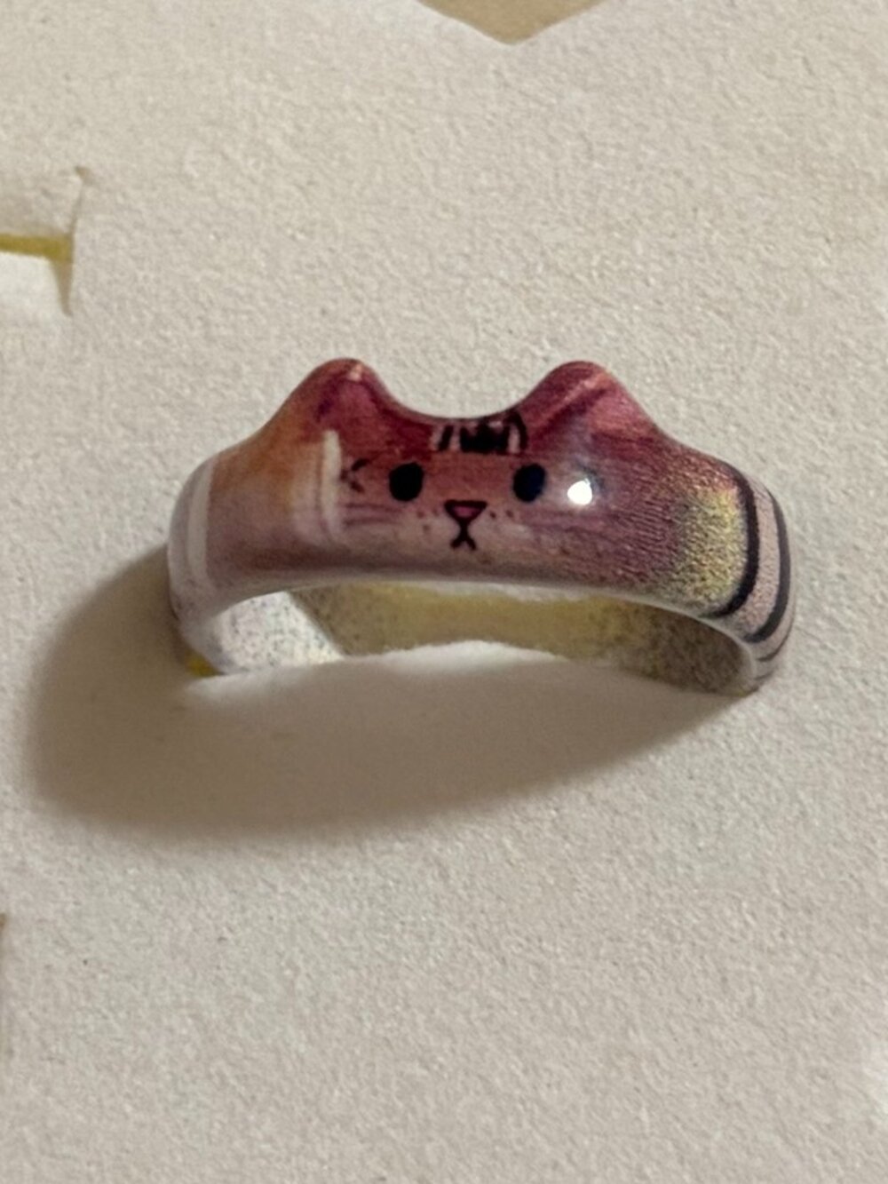 Anthropologie Quirky Tabby Cat Band Statement Ring